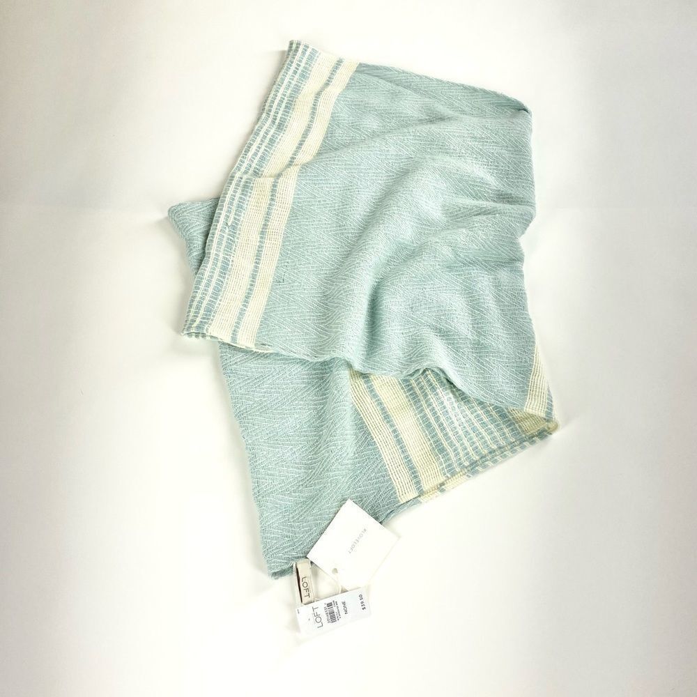 Loft blue stripe knit circle scarf